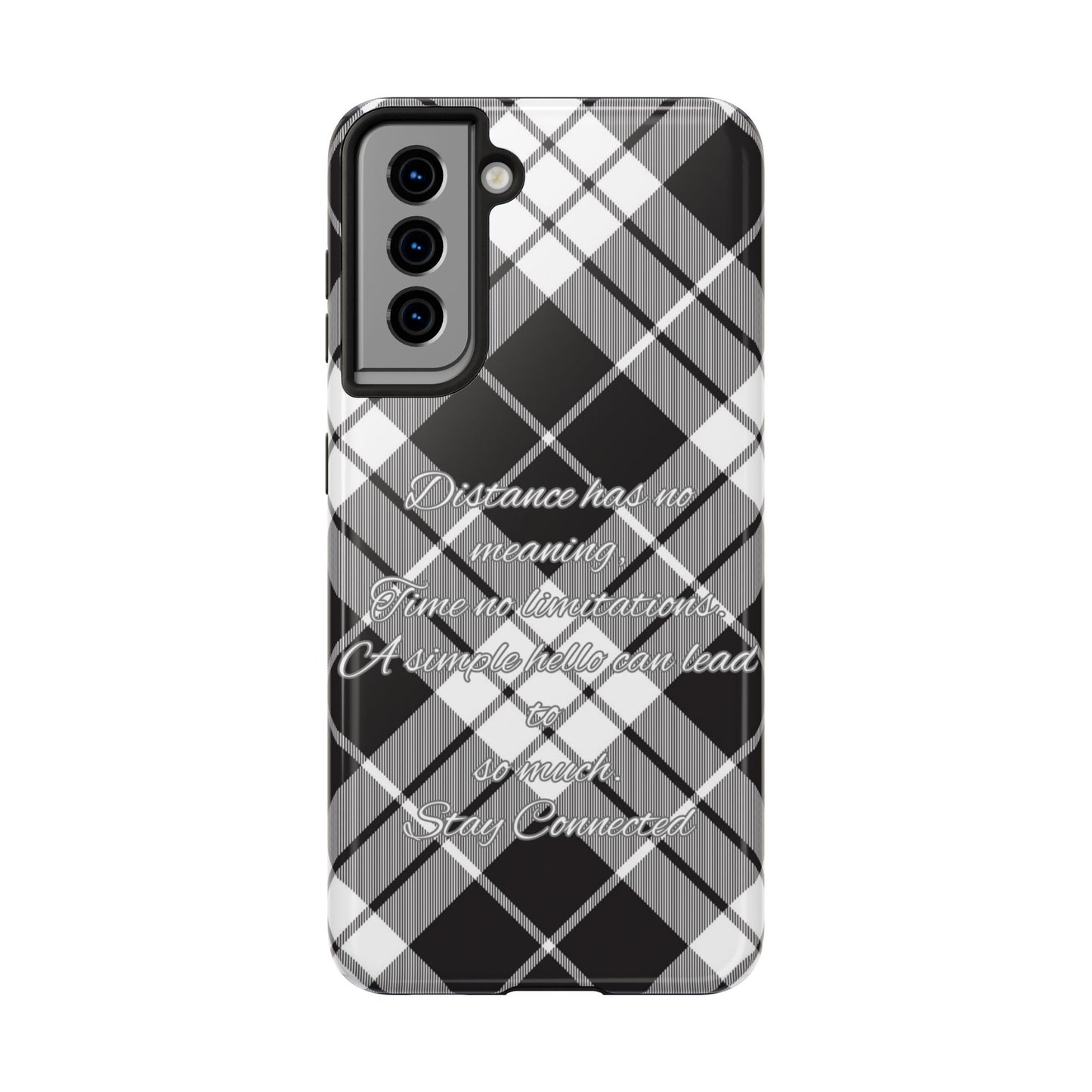 Black checkered plaid / Tough Phone Cases