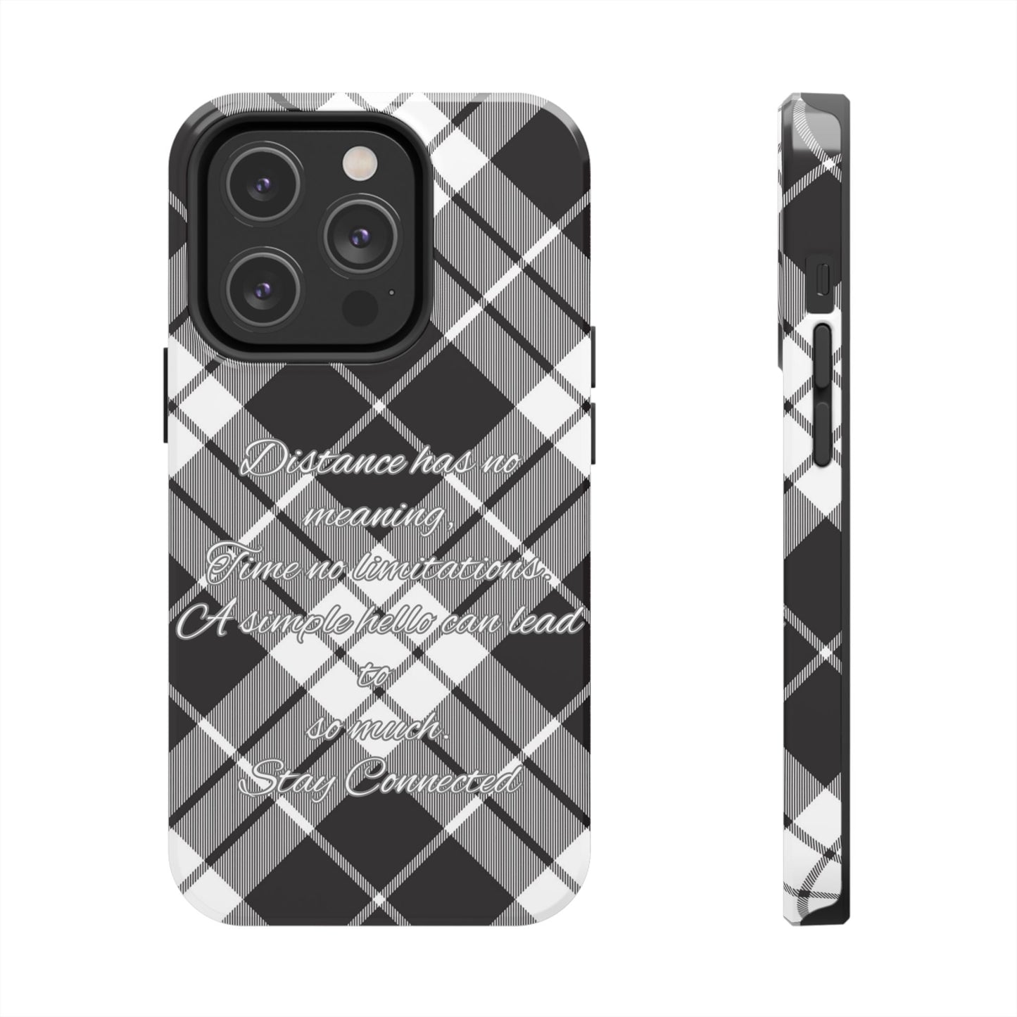 Black checkered plaid / Tough Phone Cases