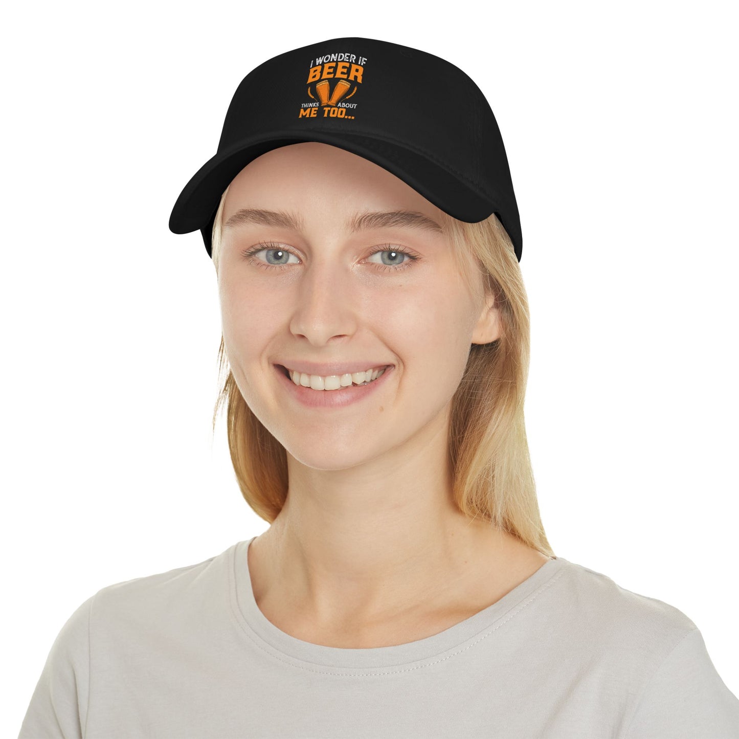 I wonder if beer thinks about me too / Low Profile Baseball Cap