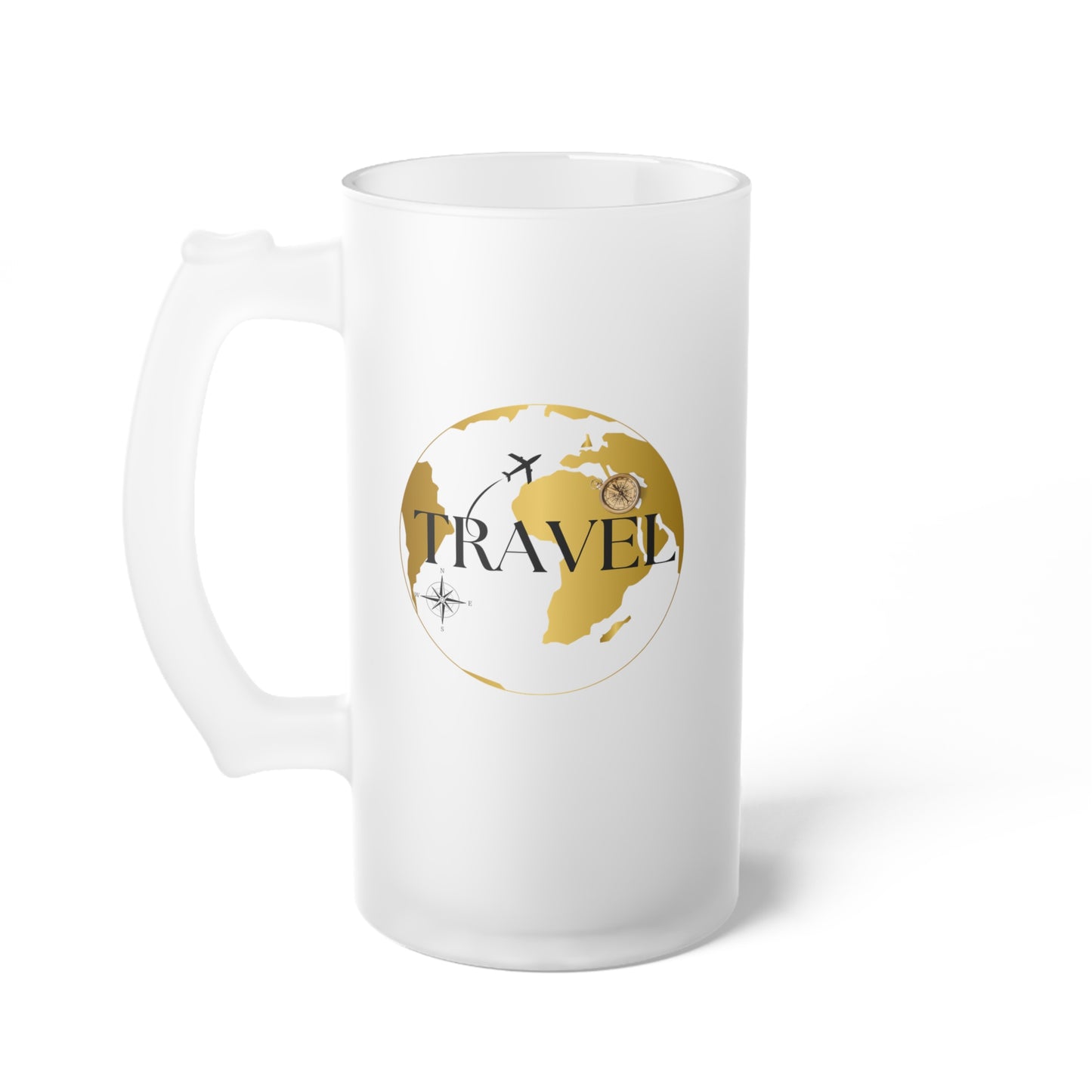 Travel / Frosted Glass Beer Mug 16 oz