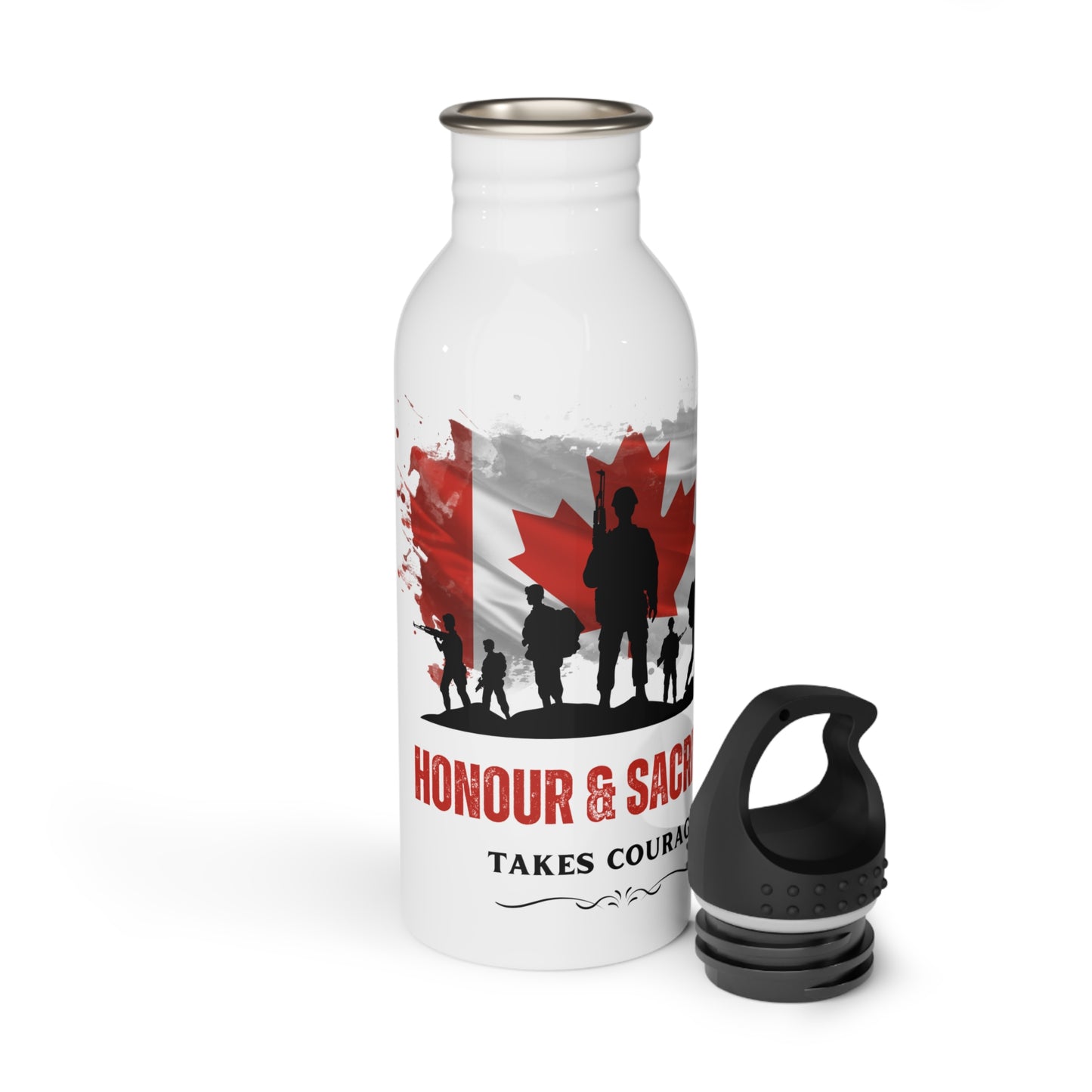 Honor and Sacrifice takes courage / Stainless Steel Water Bottle