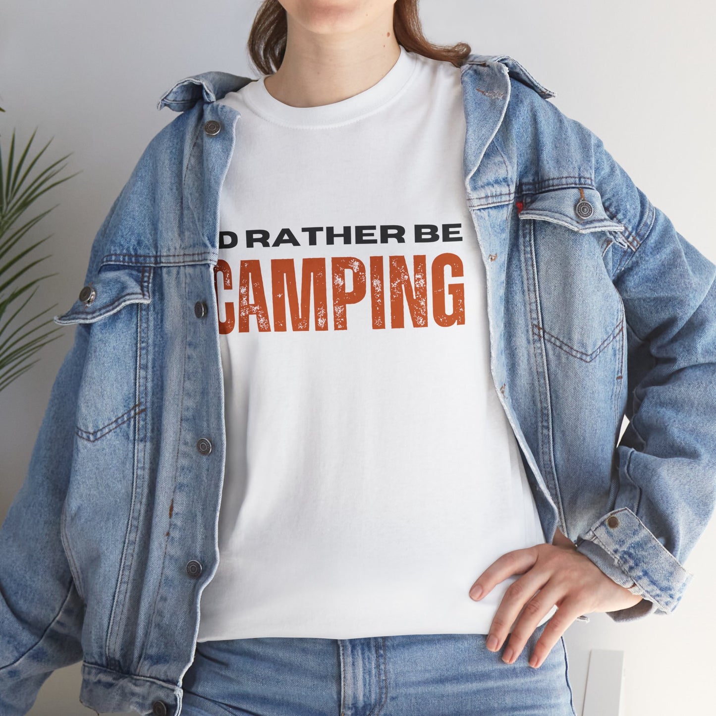 I'd Rather Be Camping Unisex Heavy Cotton Tee