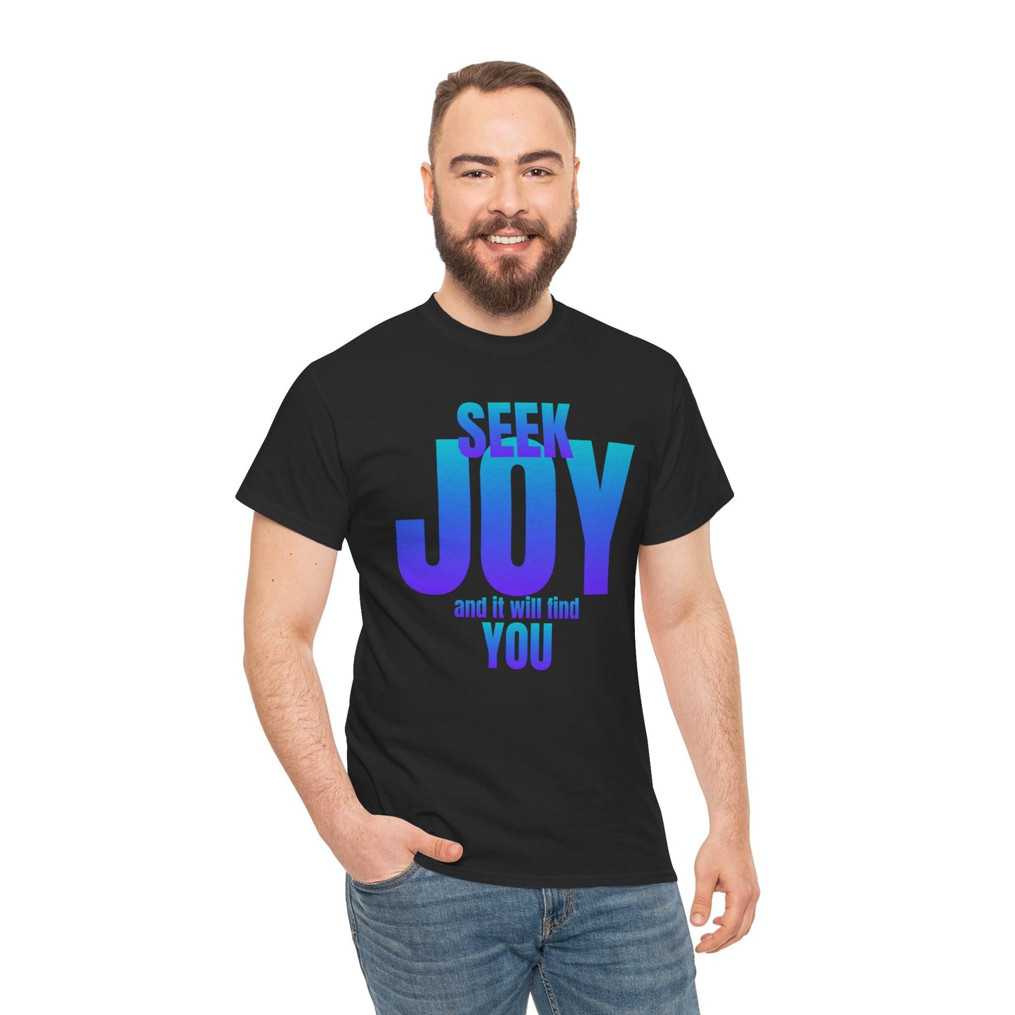 Seek joy quote Unisex Heavy Cotton Tee