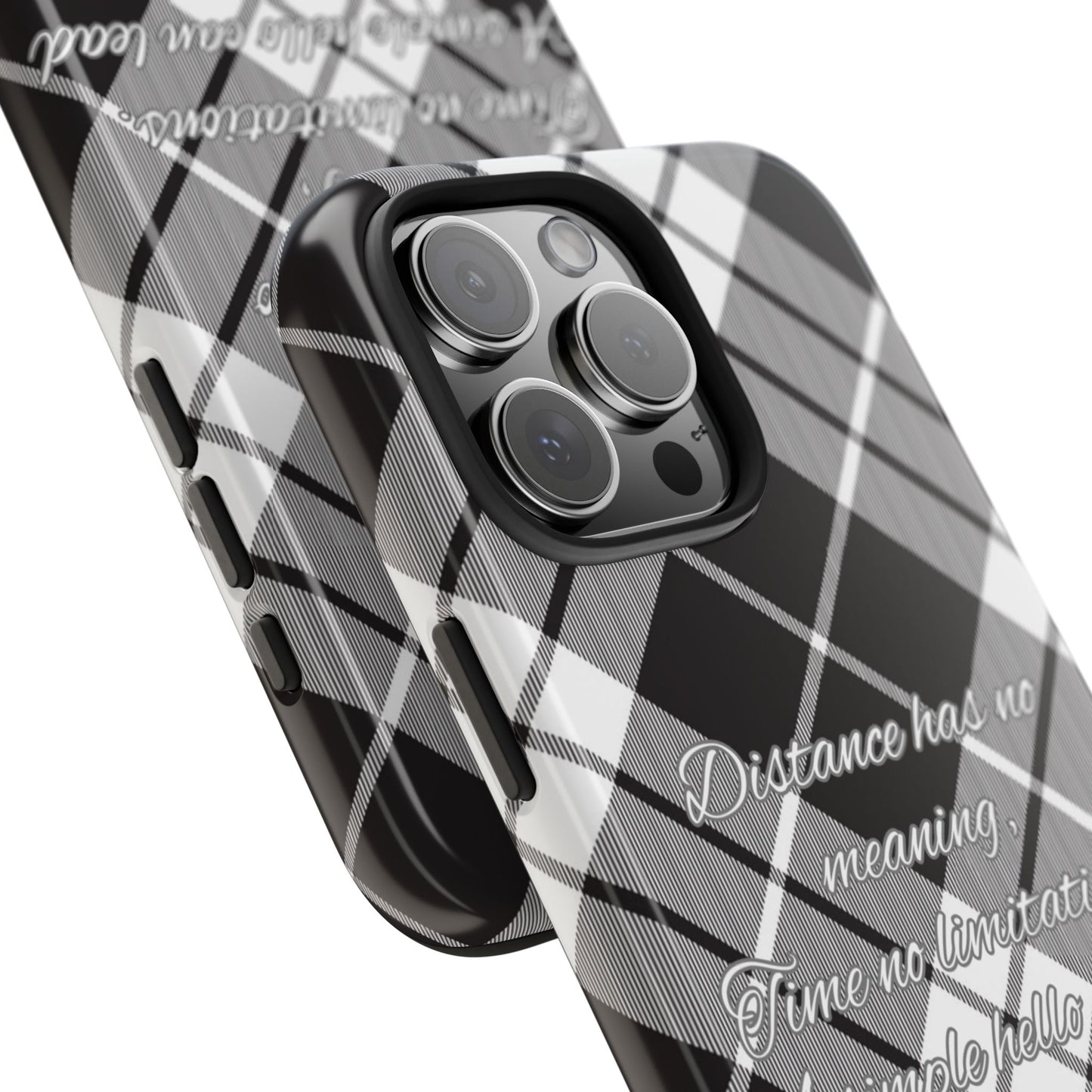 Black checkered plaid / Tough Phone Cases