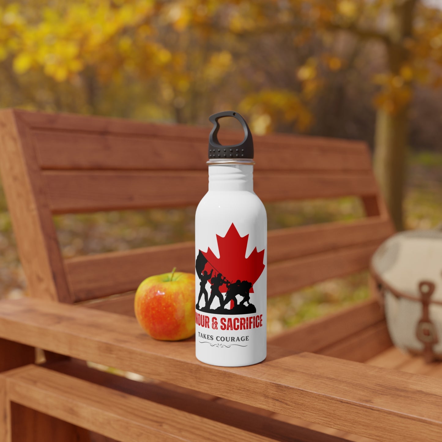 Honor and sacrifice takes courage / Stainless Steel Water Bottle