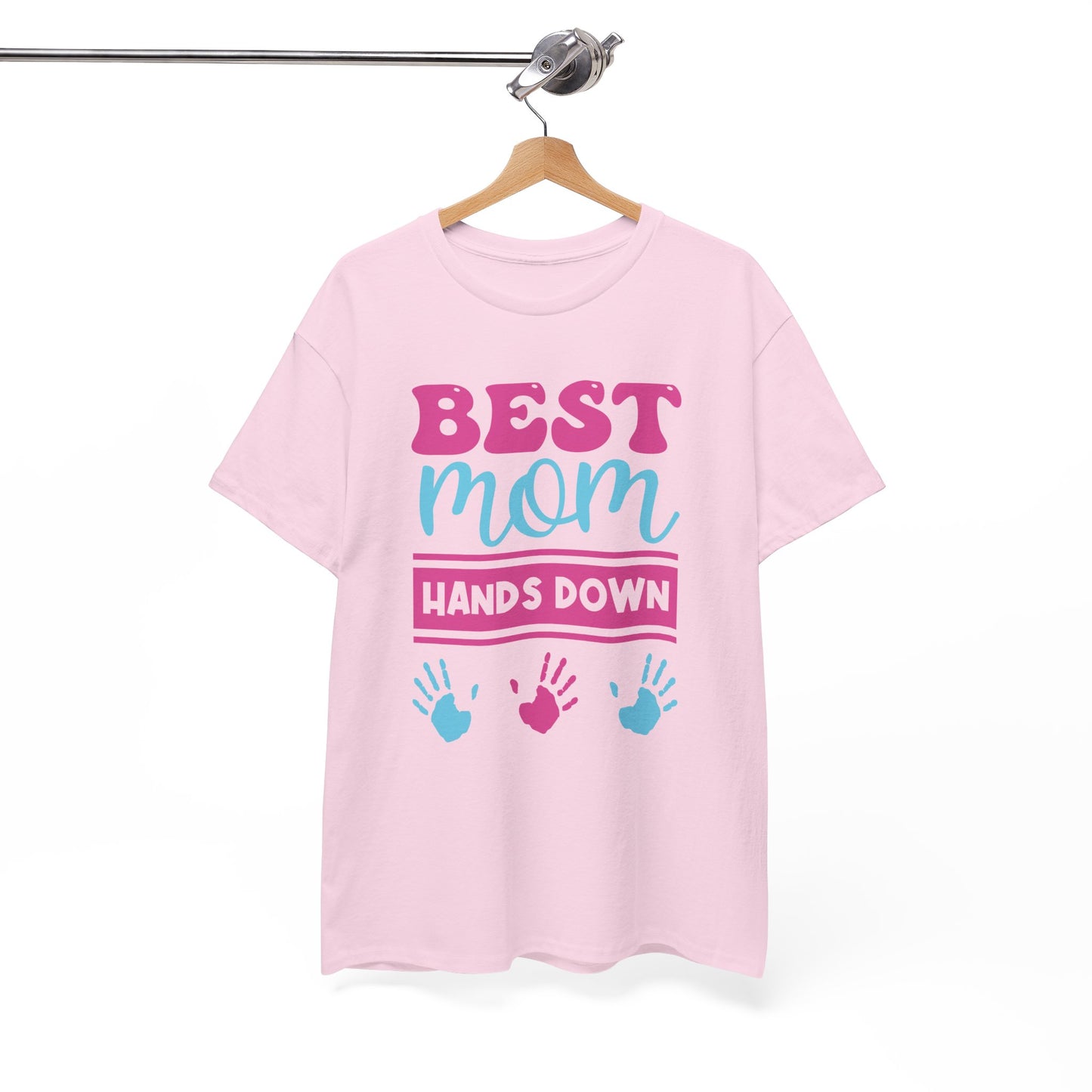 Best Mom Hands Down Unisex Heavy Cotton Tee