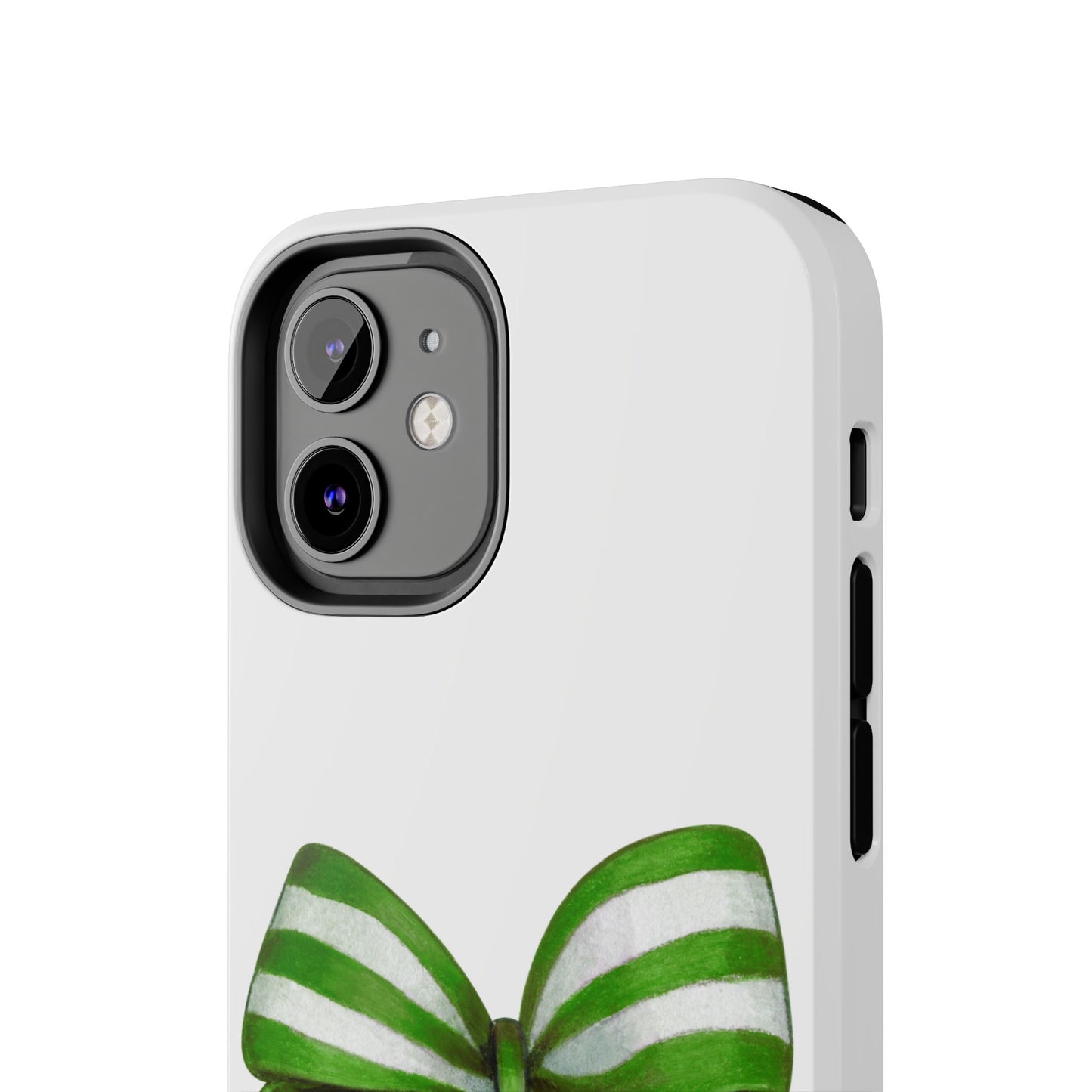 Green striped bow / Tough Phone Cases