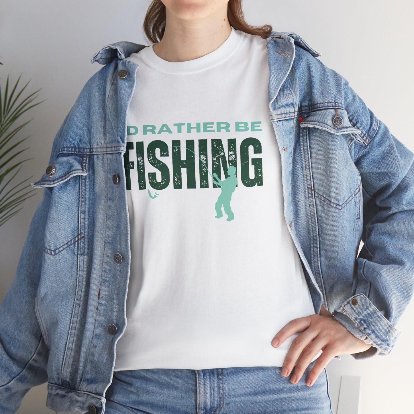 I'd Rather Be Fishing Unisex Heavy Cotton Tee