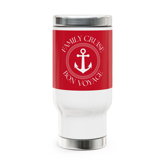 Family Cruise / Bon Voyage / Stainless Steel Travel Mug with Handle, 14oz