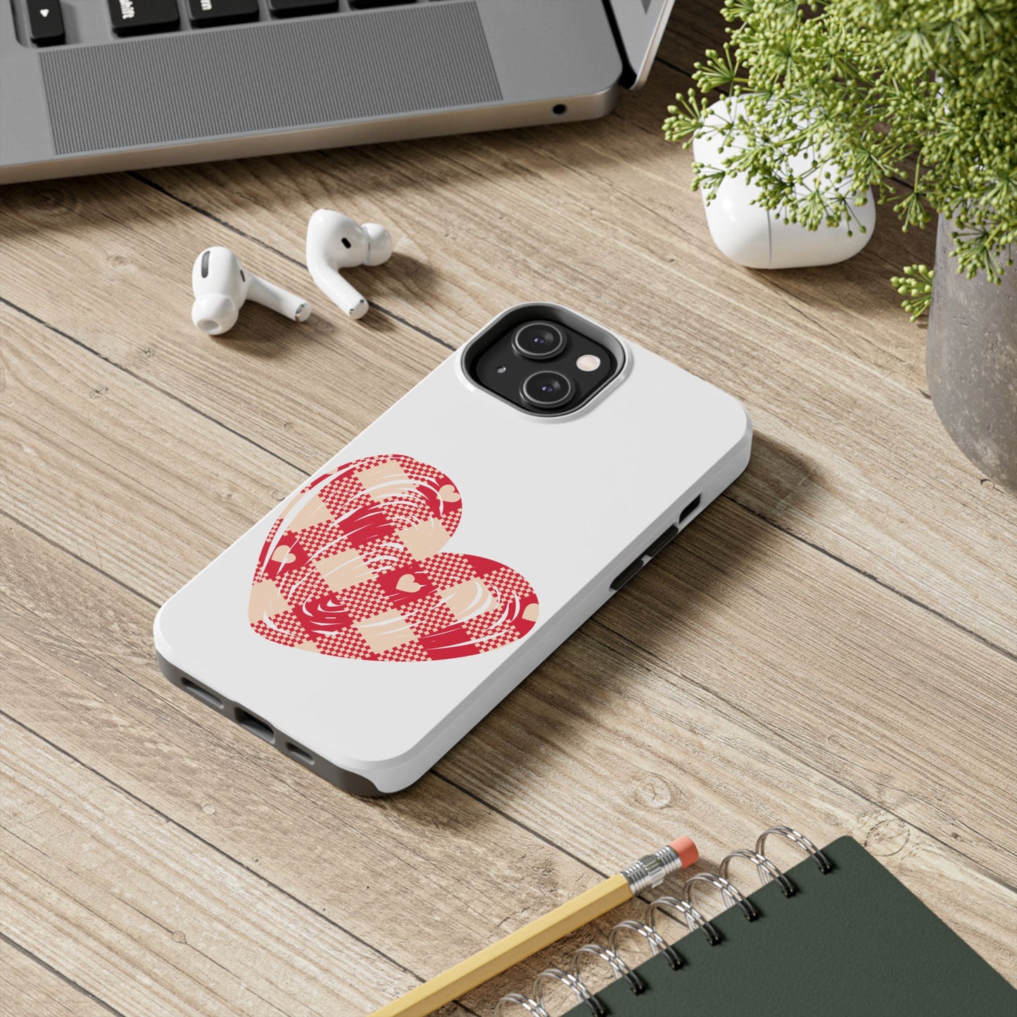 Checkered heart / Tough Phone Cases