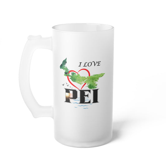 Prince Edward Island / Frosted Glass Beer Mug 16 oz