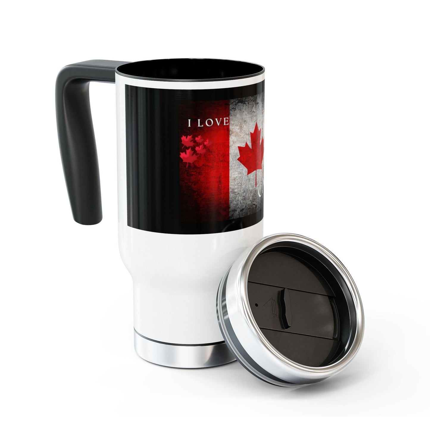 Canada/ Stainless Steel Travel Mug with Handle, 14oz