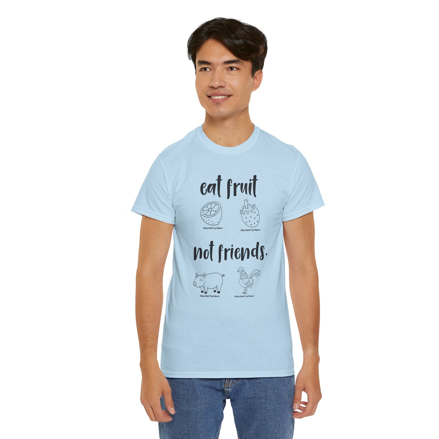 Vegan / Eat fruit not friends Unisex Heavy Cotton Tee