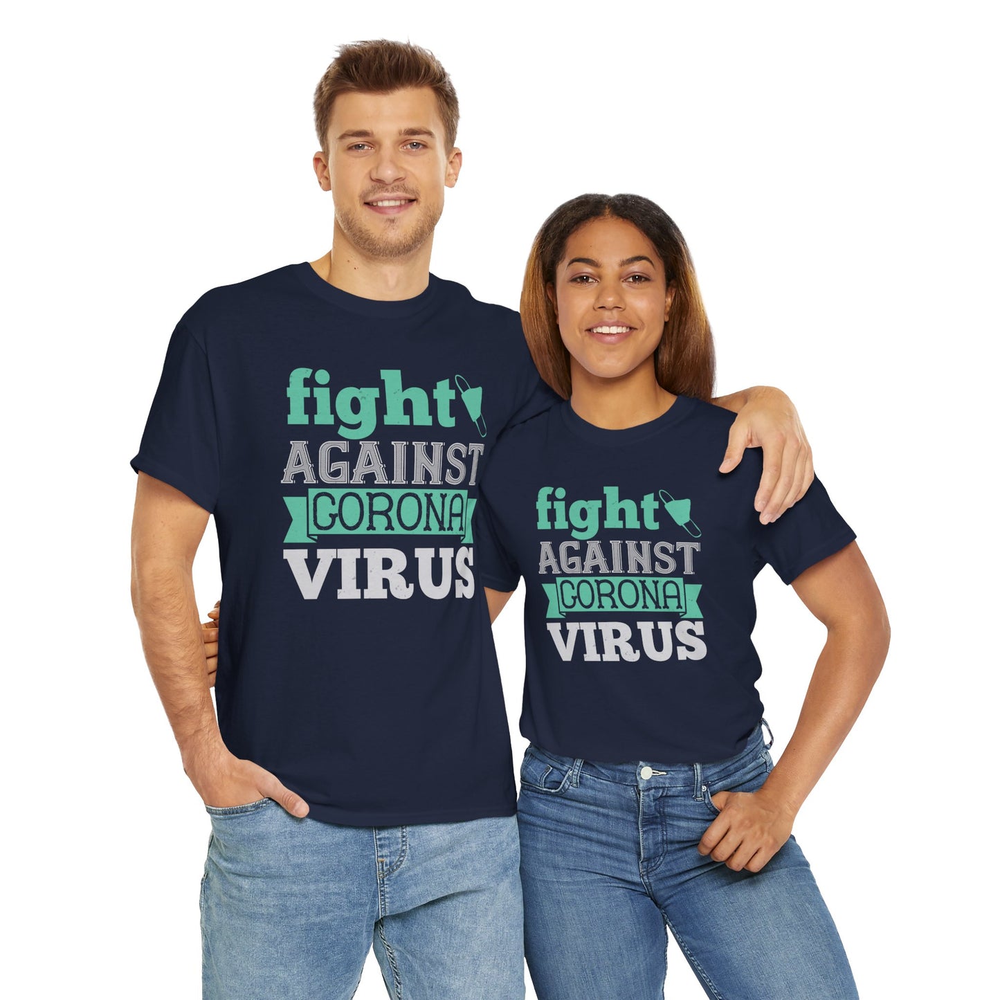 Fight Against Corona Virus Unisex Heavy Cotton Tee