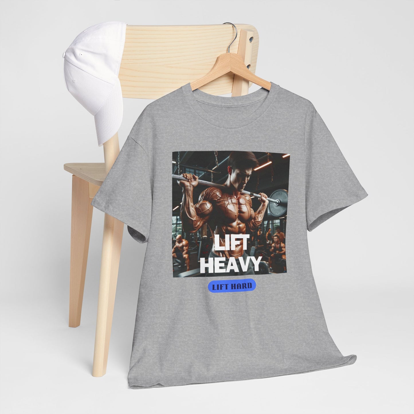 Lift heavy lift hard Unisex Heavy Cotton Tee