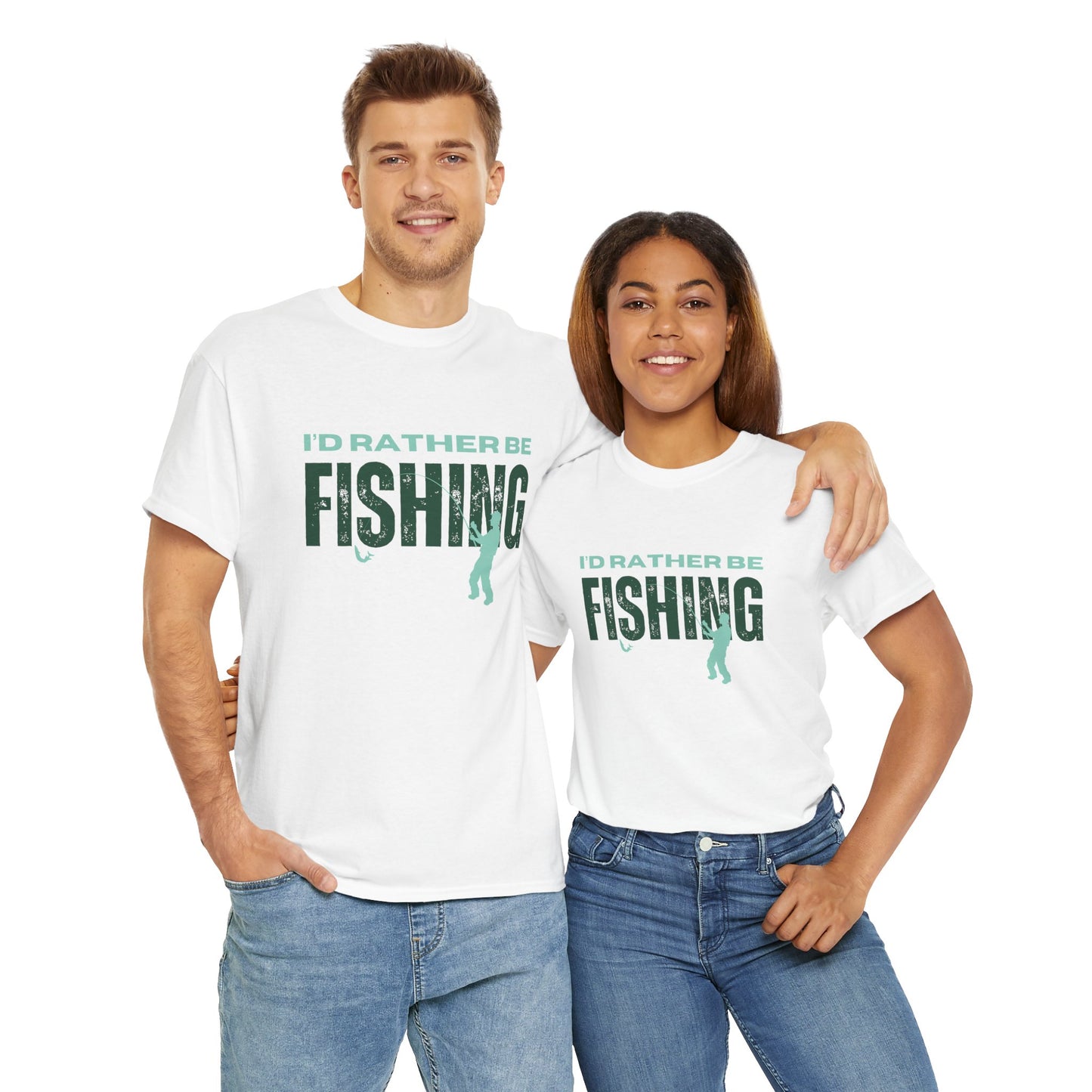 I'd Rather Be Fishing Unisex Heavy Cotton Tee