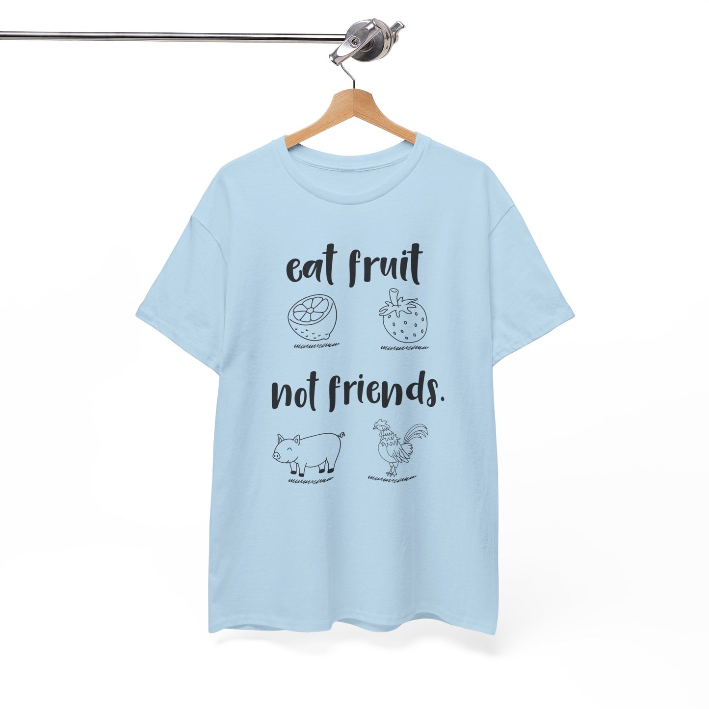 Vegan / Eat fruit not friends Unisex Heavy Cotton Tee