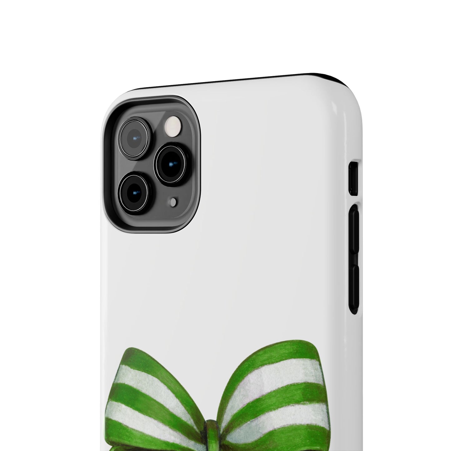 Green striped bow / Tough Phone Cases