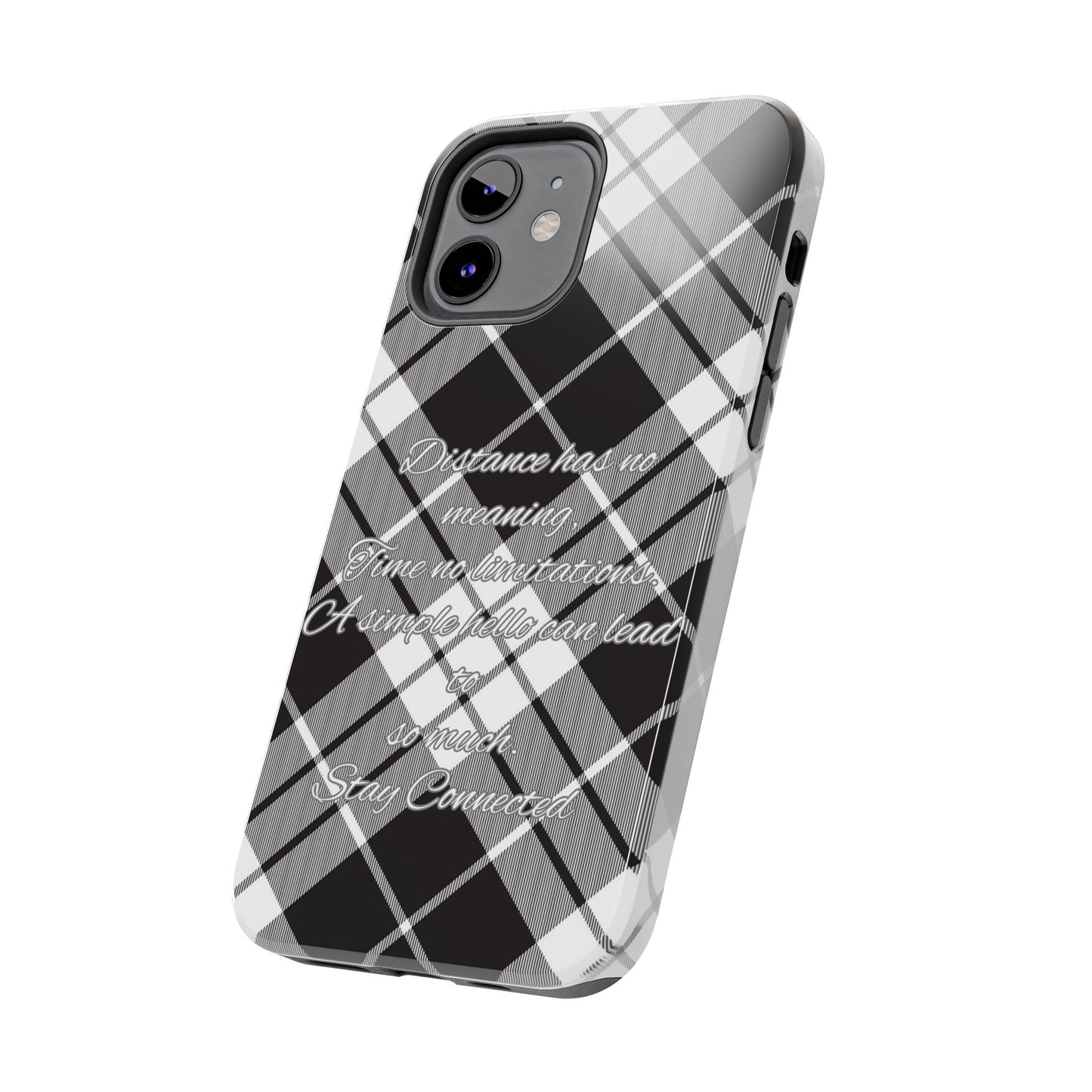 Black checkered plaid / Tough Phone Cases