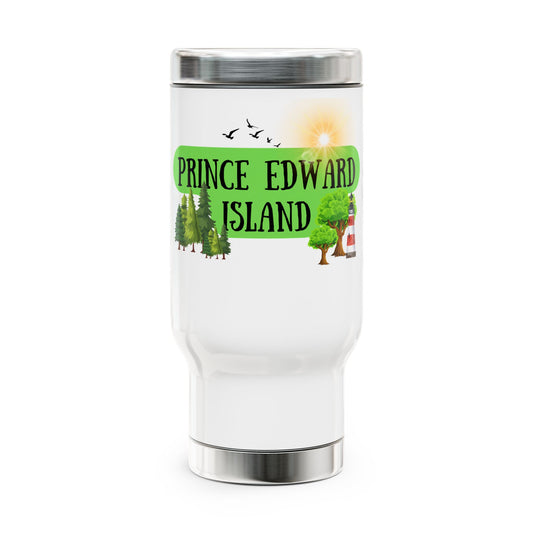 Prince Edward Island / Stainless Steel Travel Mug with Handle, 14oz