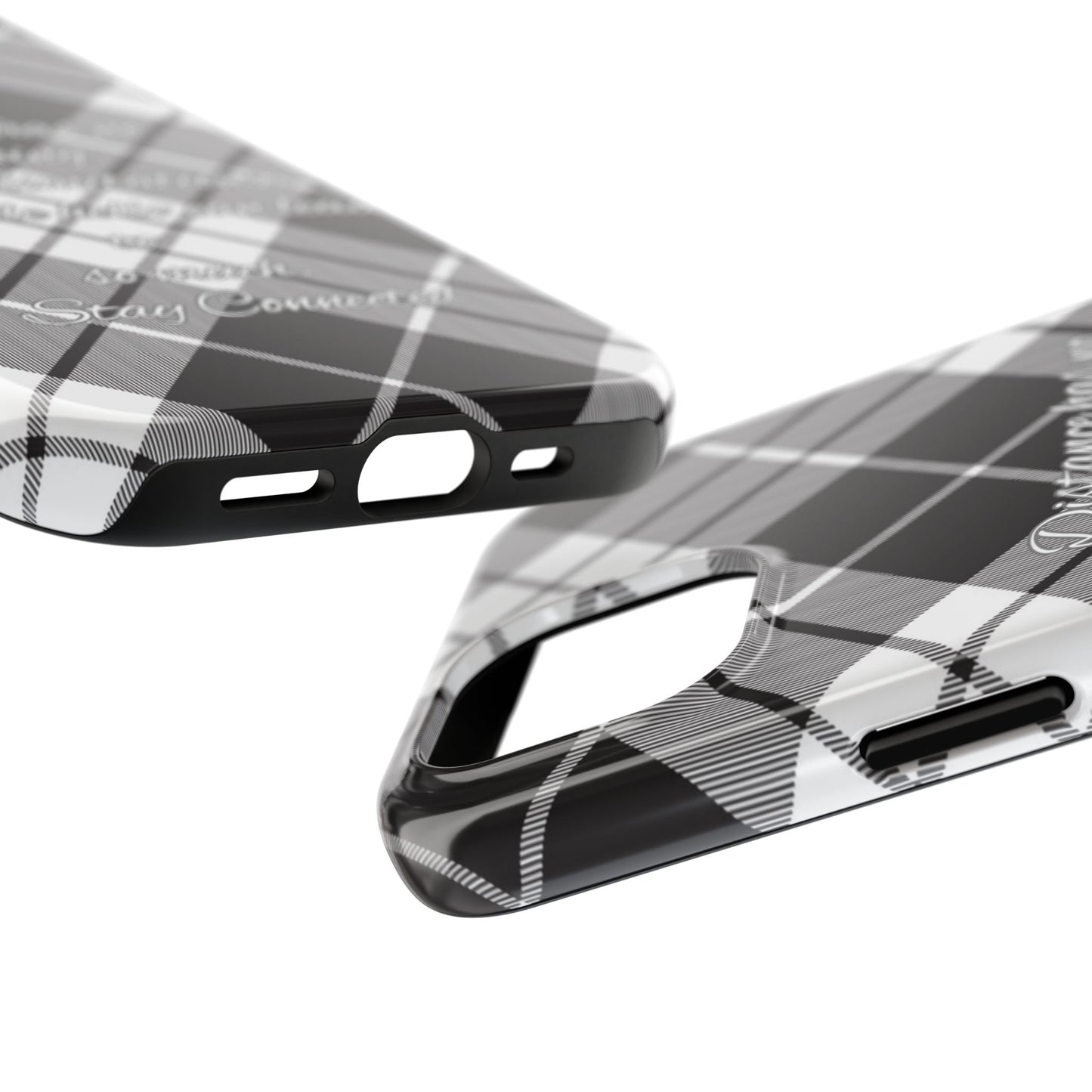 Black checkered plaid / Tough Phone Cases