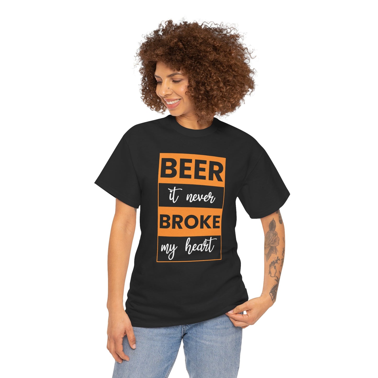 Beer never broke my heart Unisex Heavy Cotton Tee