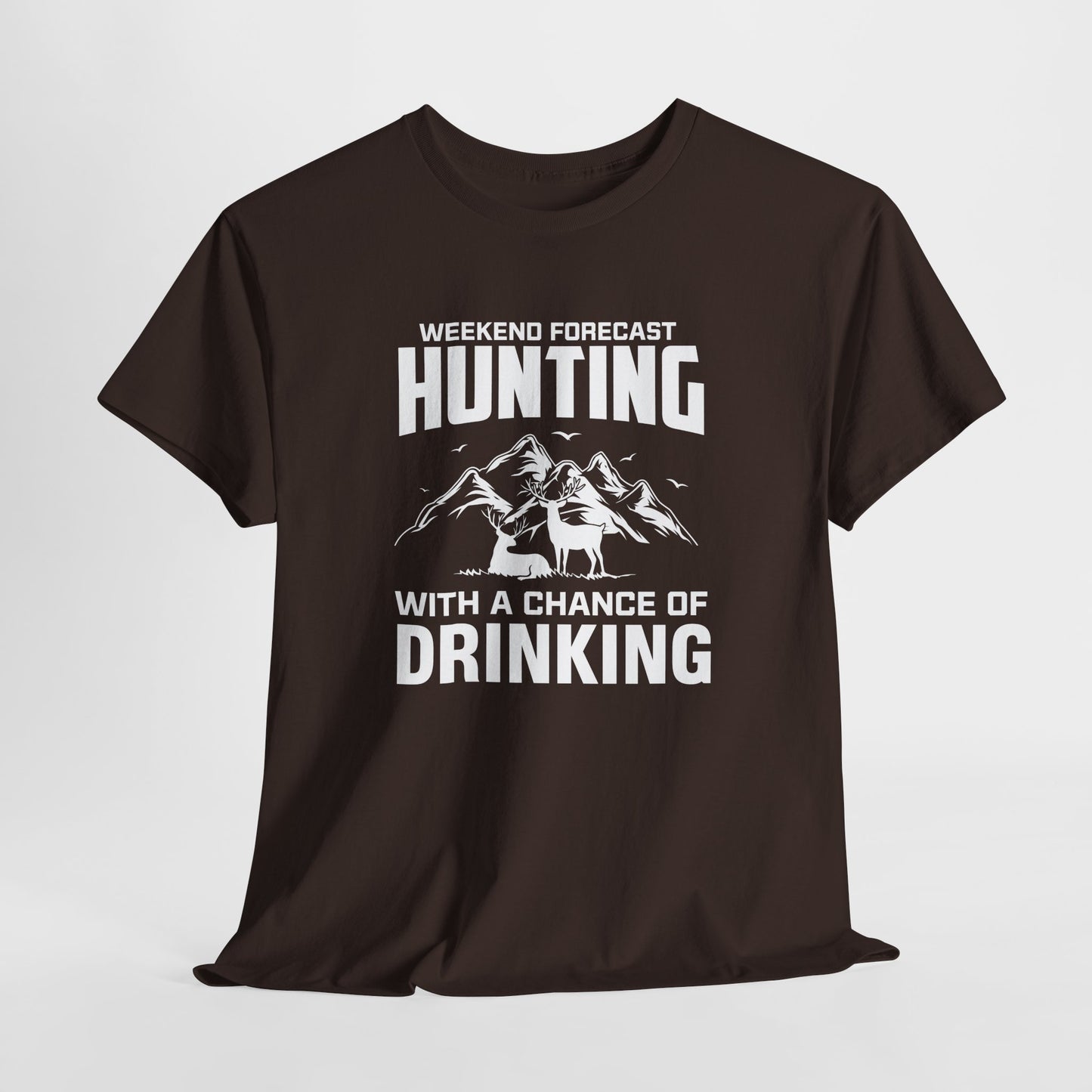 Hunting with a chance of Drinking Unisex Heavy Cotton Tee