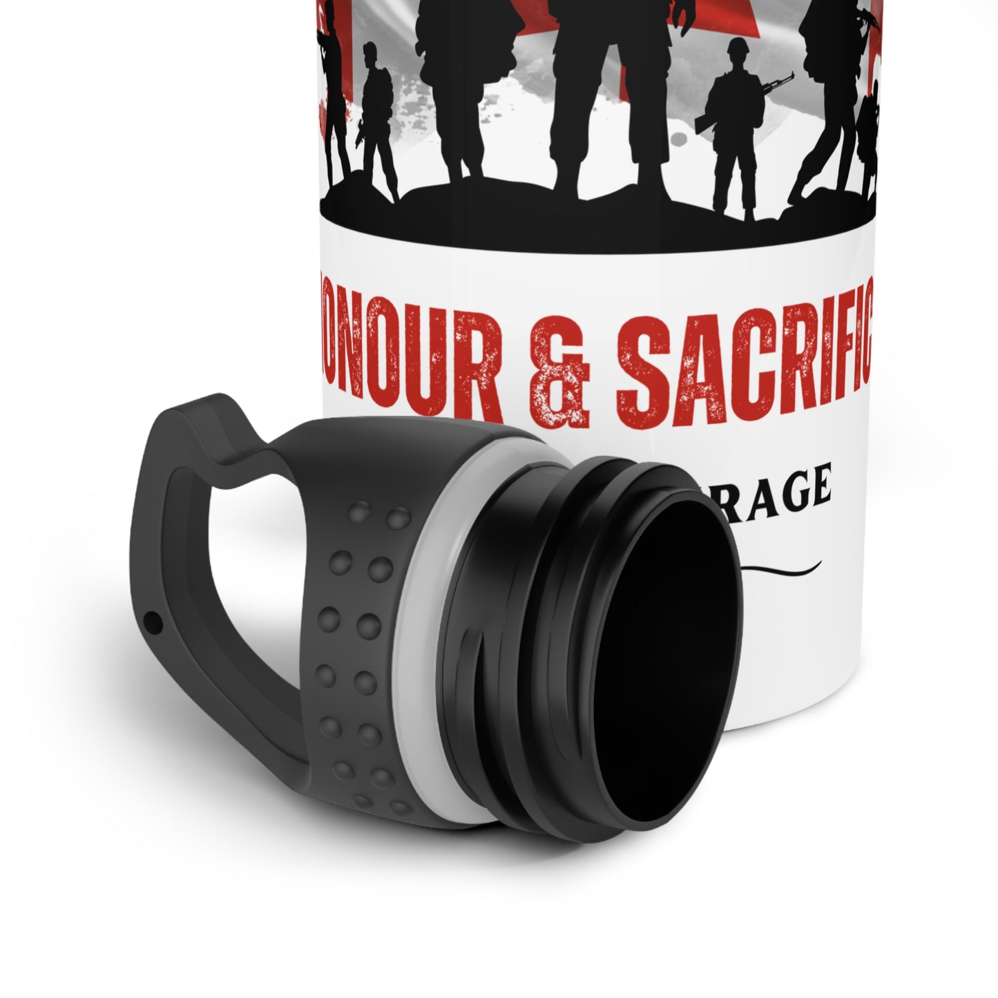 Honor and Sacrifice takes courage / Stainless Steel Water Bottle