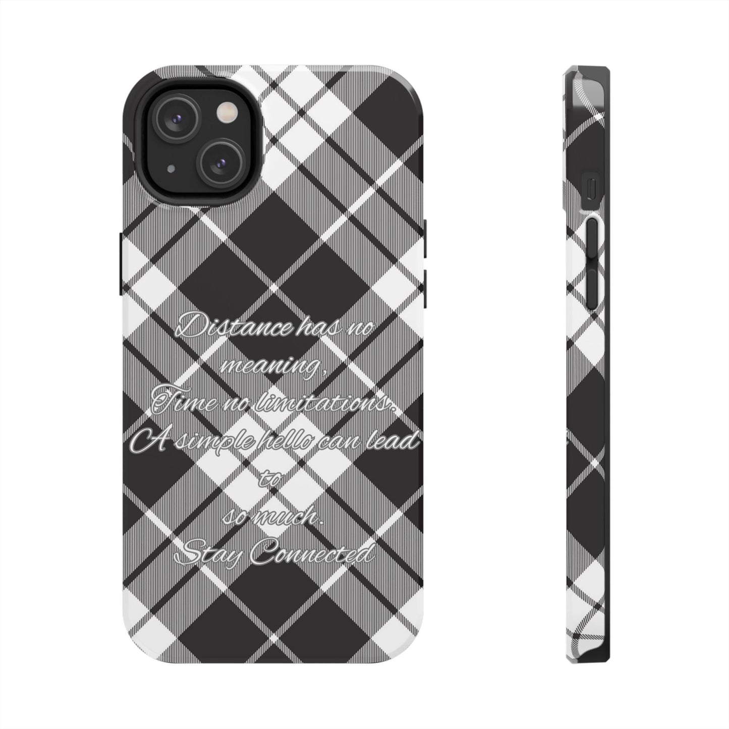 Black checkered plaid / Tough Phone Cases