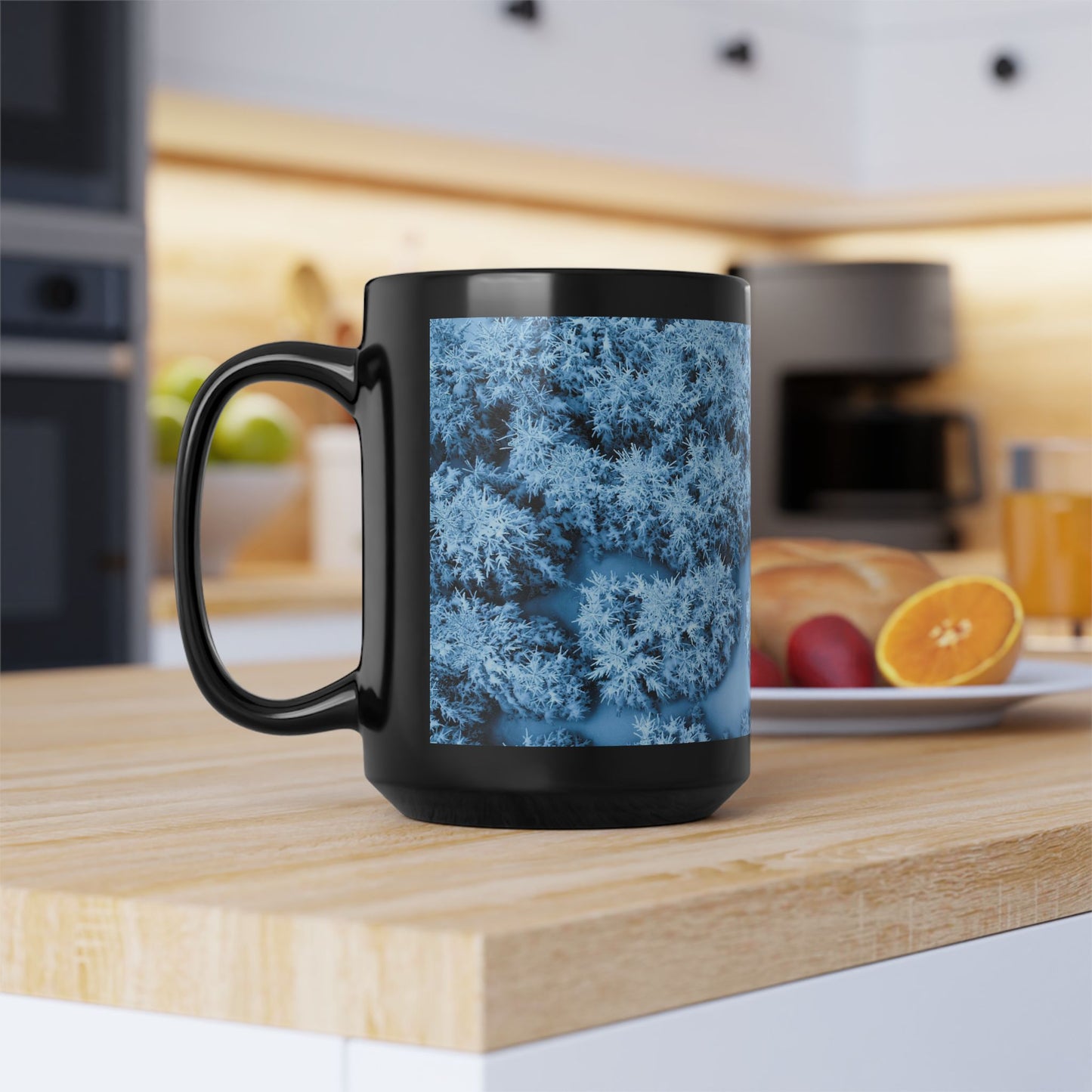 Winter Frost / Black Mug, 15oz
