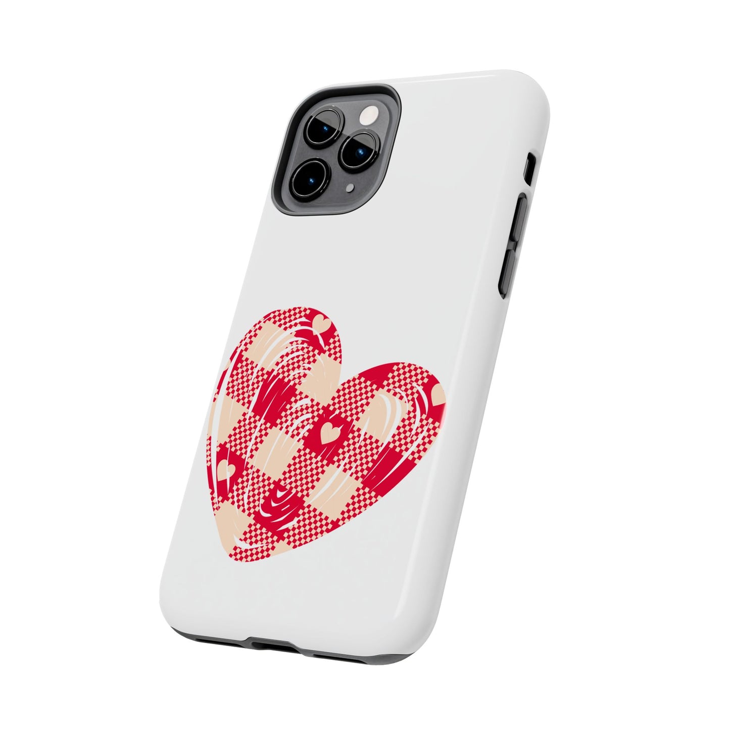 Checkered heart / Tough Phone Cases