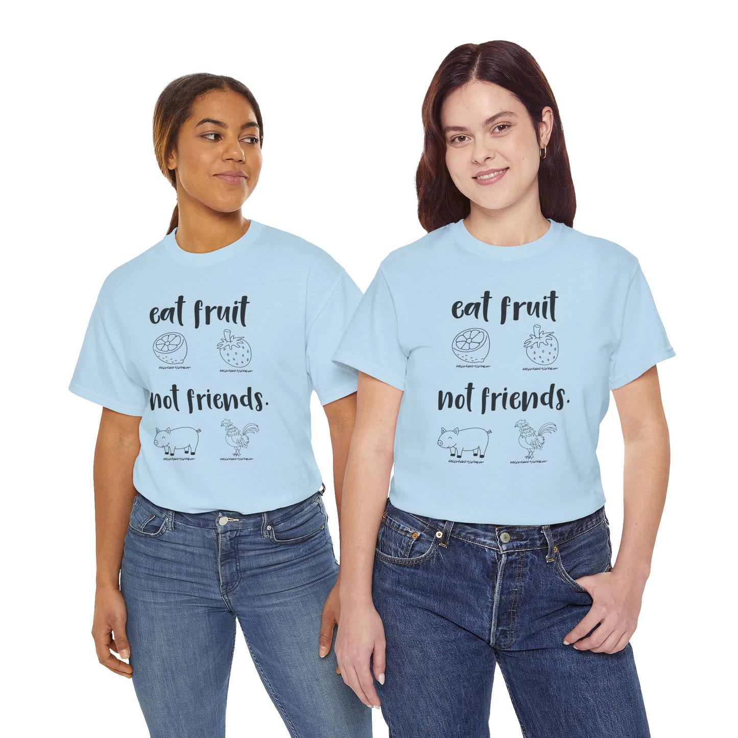 Vegan / Eat fruit not friends Unisex Heavy Cotton Tee