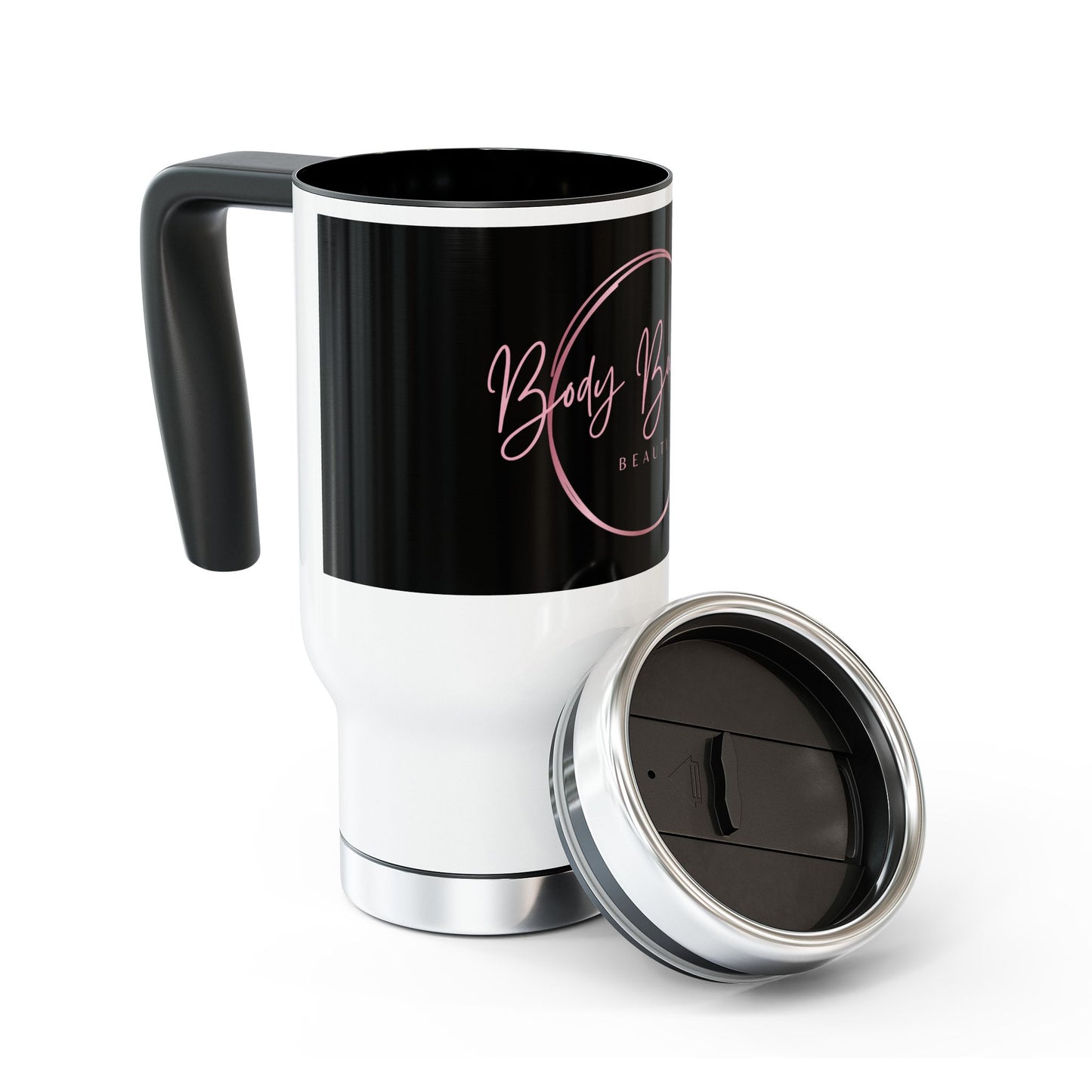 Bodybuilding beauty / Stainless Steel Travel Mug with Handle, 14oz