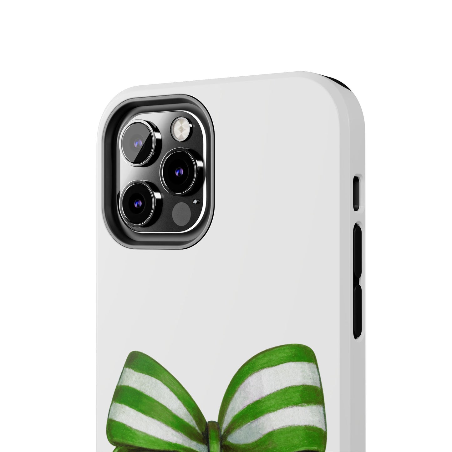 Green striped bow / Tough Phone Cases